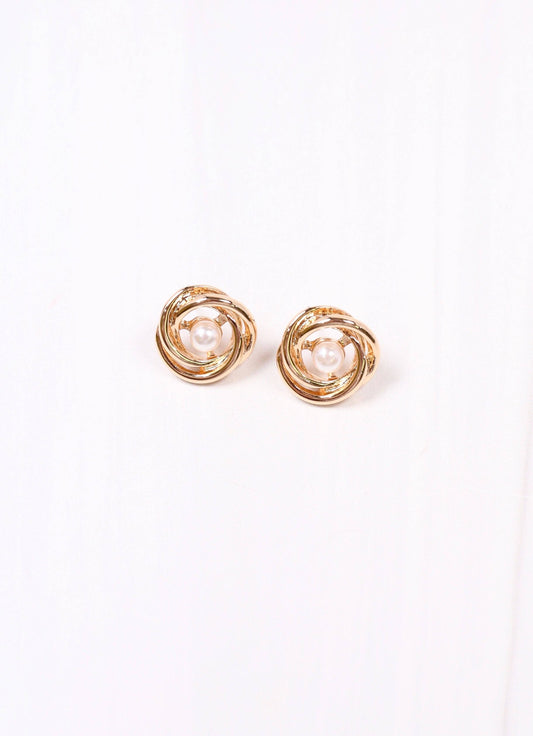 ACKARD PEARL STUD EARRING: GOLD