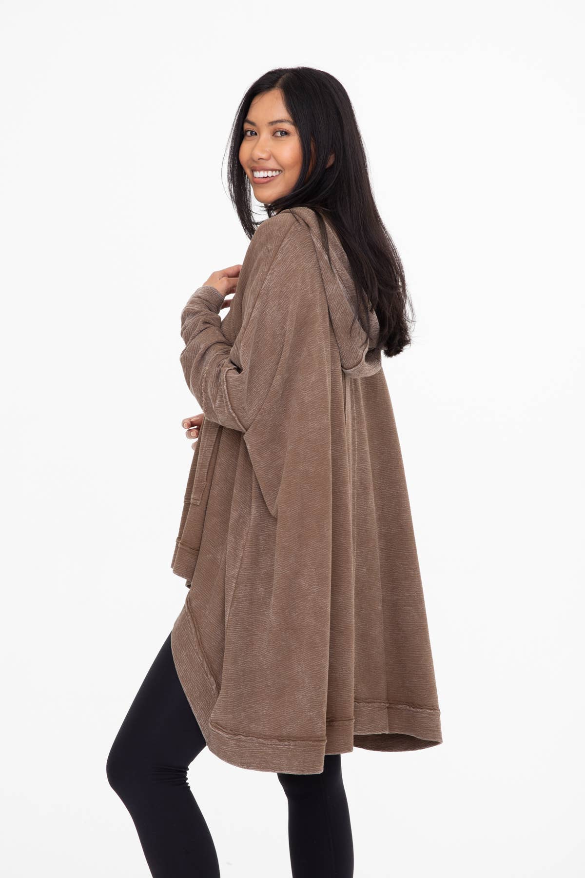 OVERSIZED PONCHO: TAUPE