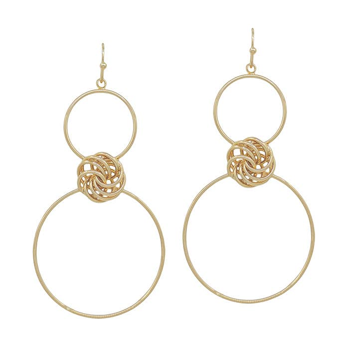 GOLD CIRCLE KNOT ACCENT EARRING