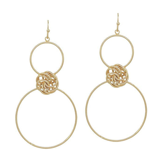 GOLD CIRCLE KNOT ACCENT EARRING