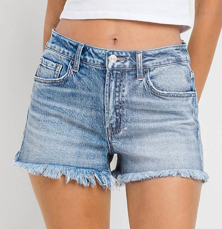 HIGH RISE FRAYED SHORTS