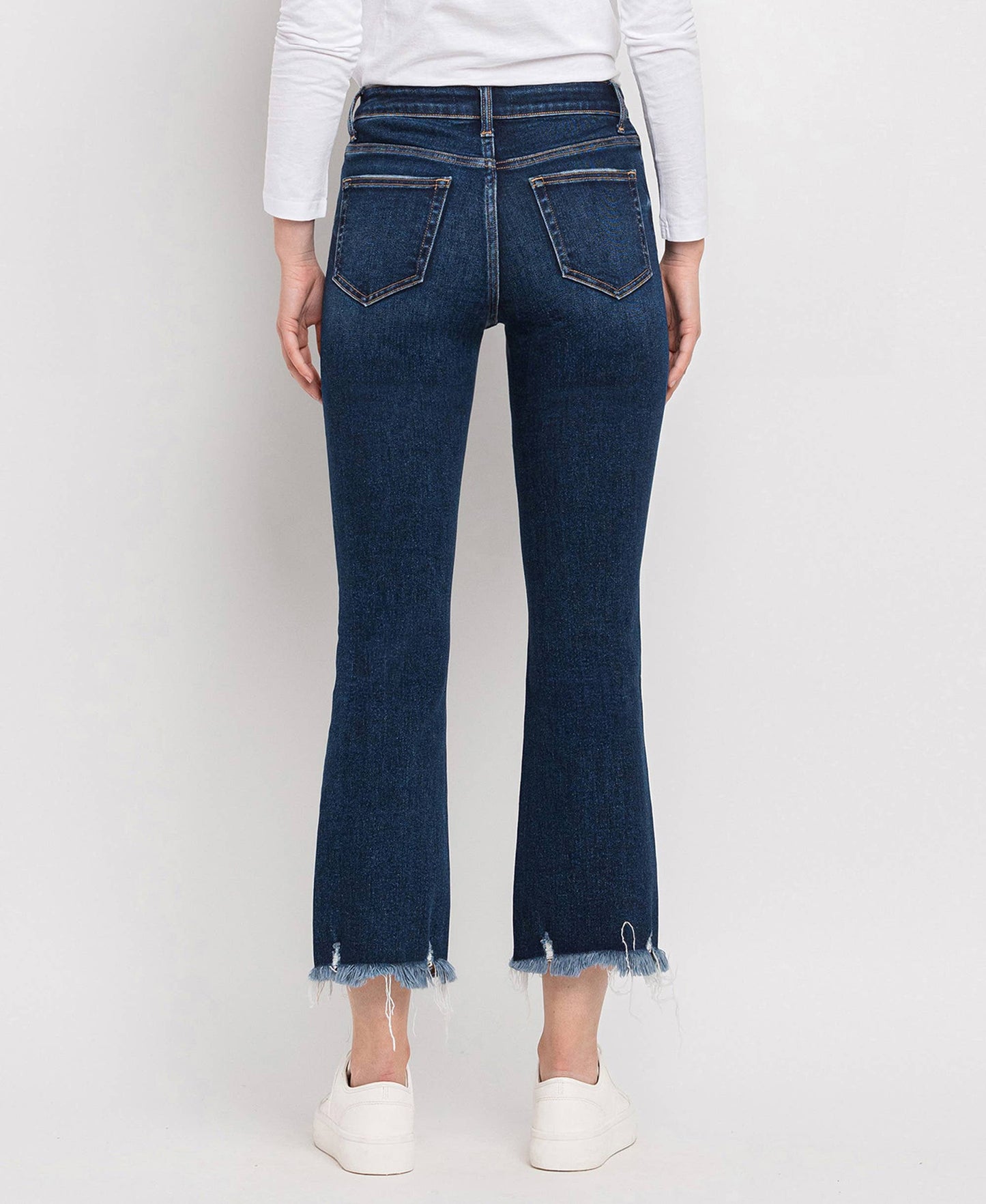 CROSSOVER WAISTBAND KICK FLARE JEANS