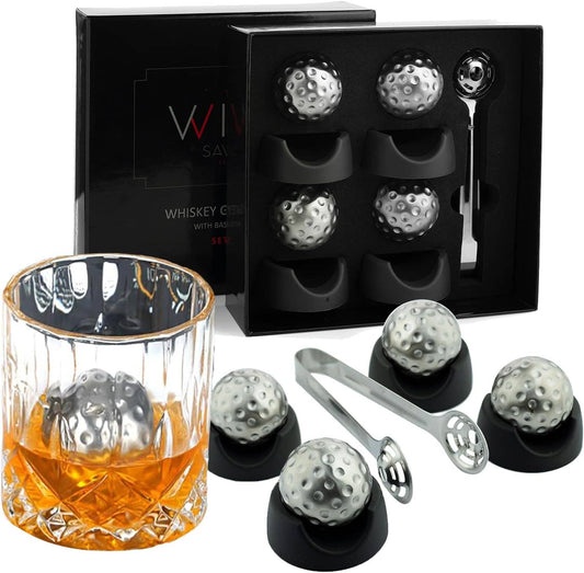 GOLF BALL WHISKEY STONES: SET OF 4