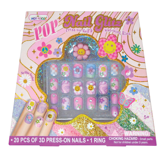 POP NAIL GLITZ: GROOVY FLOWER