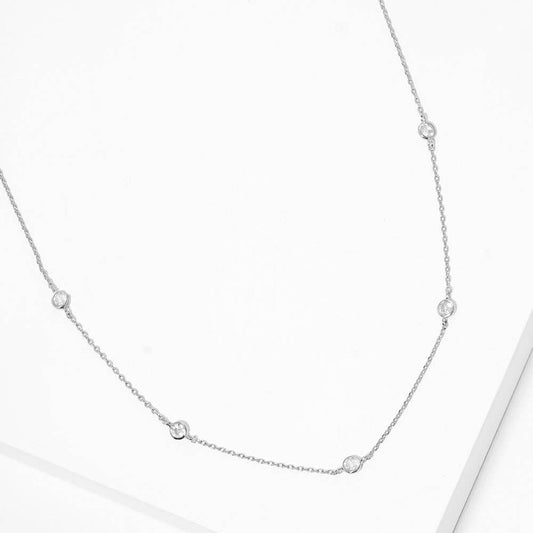 GOLD DIPPED CZ NECKLACE: SILVER
