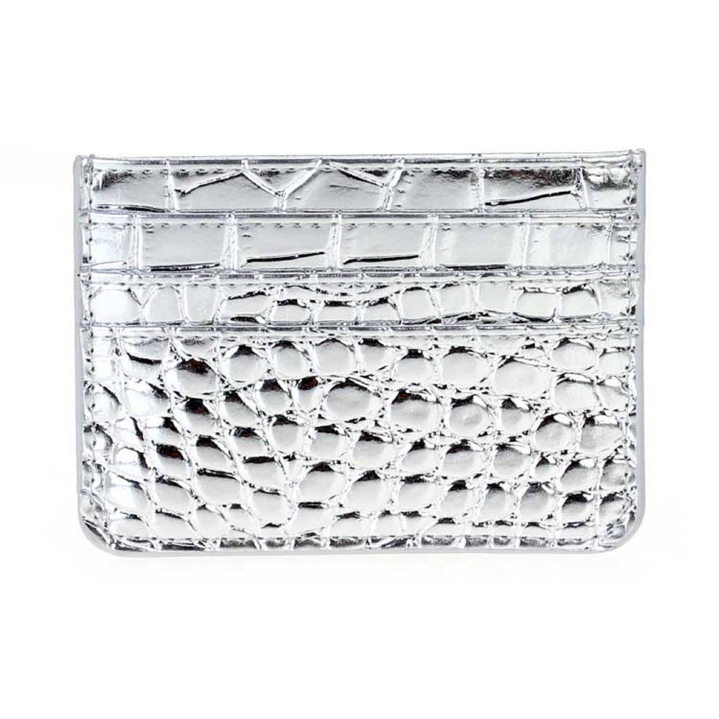 CROC SLIM CARDHOLDER: SILVER