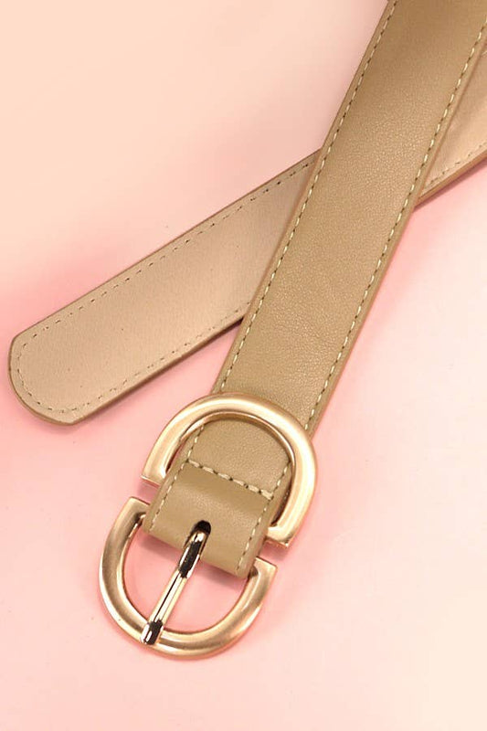 FAUX LEATHER BELT: TAN