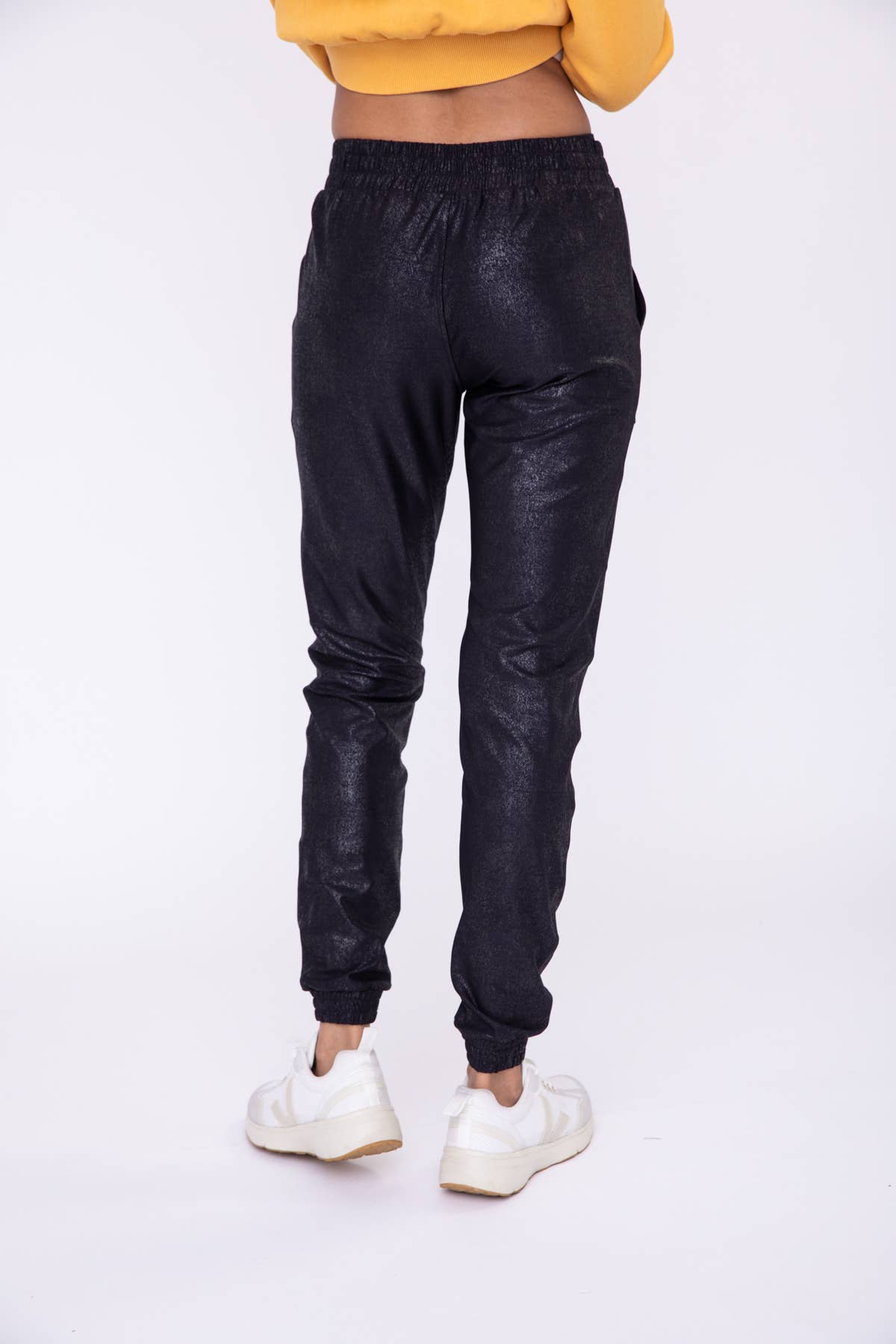 BLACK FOIL JOGGERS