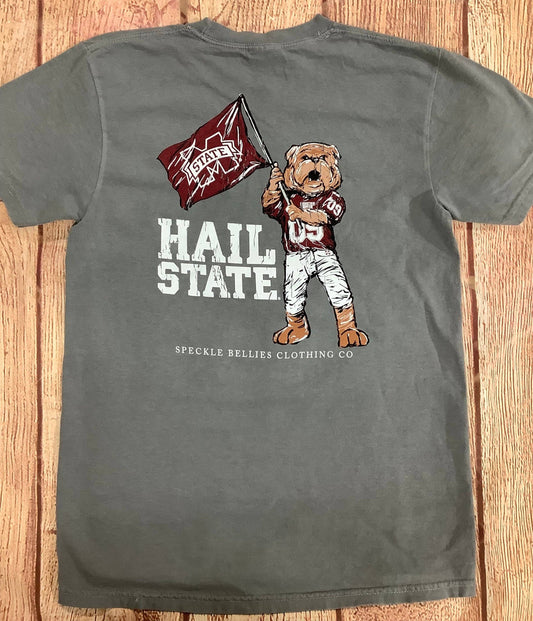 MSU BULLY FLAG TEE: GREY