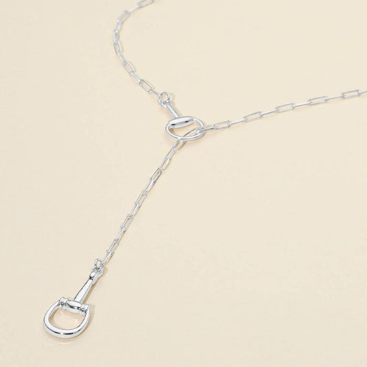 HORSEBIT PAPERCLIP CHAIN NECKLACE: SILVER