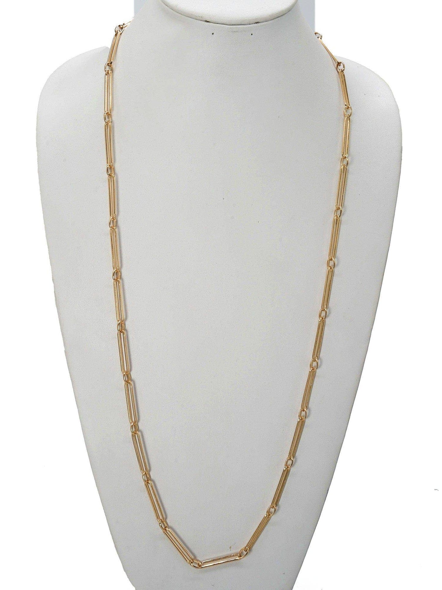 TOGGLE CHAIN NECKLACE: WHITE GOLD