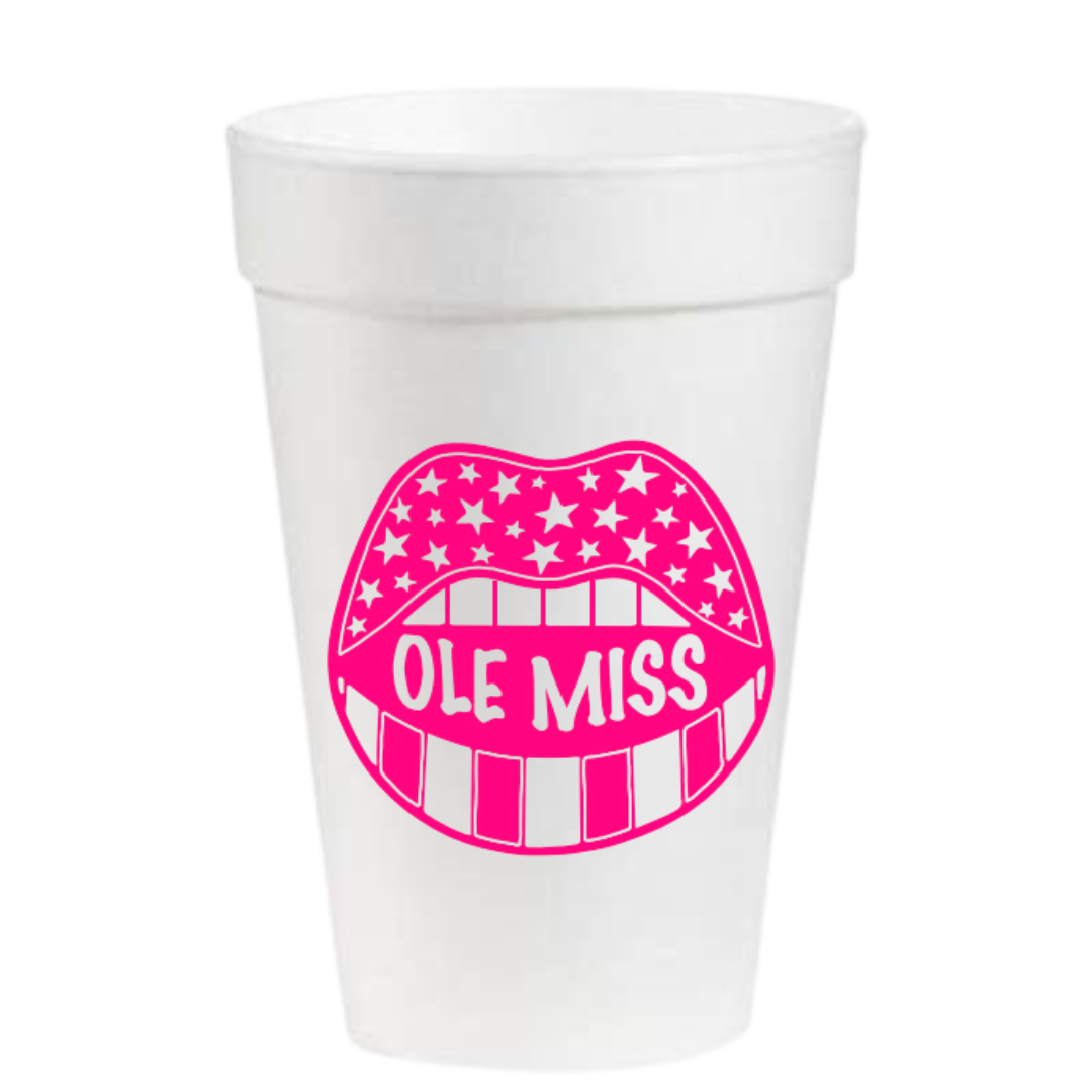 OLE MISS GAME DAY PINK 16 OZ CUPS- PACK OF 12 – Magnolia Mamas Boutique