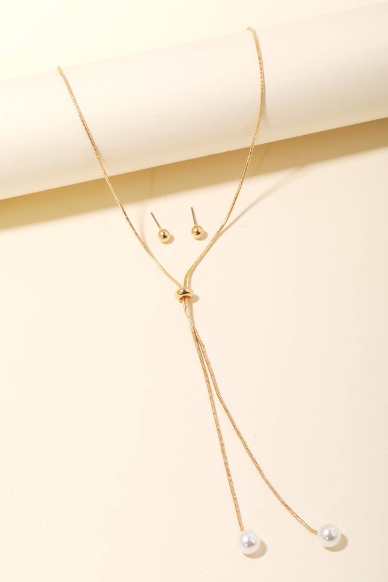 PEARL LARIAT NECKLACE