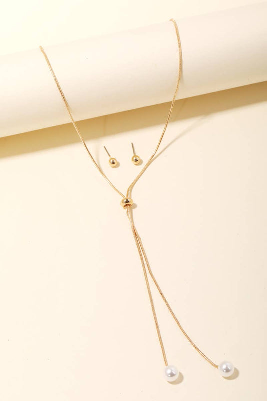 PEARL LARIAT NECKLACE