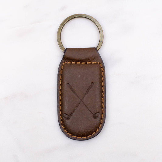 GOLF LEATHER EMBOSSED KEYCHAIN